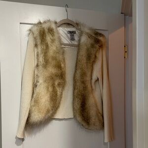 Chic Cream and Brown Teddy Jacket